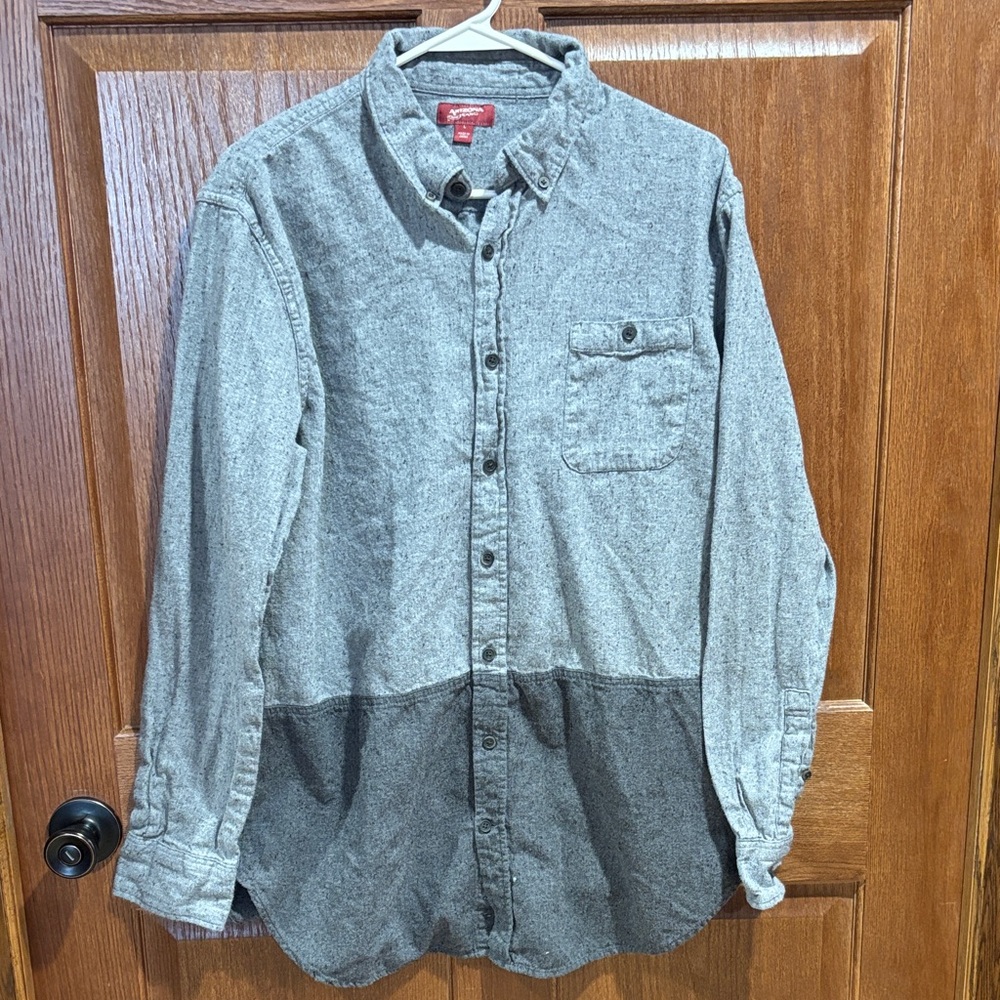 Arizona Jean Company Gray Casual Button-Down Shirt